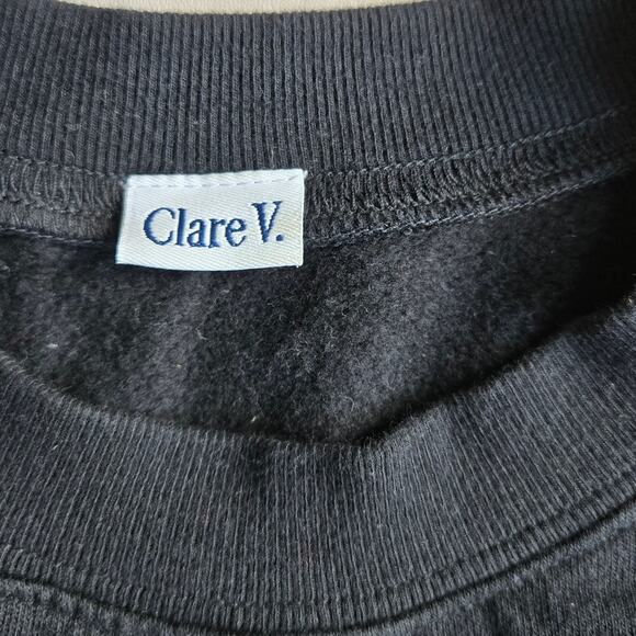Clare Vivier L'Amour Le Drop Sweatshirt Black Top Clare V Womens Size Large - Picture 8 of 13